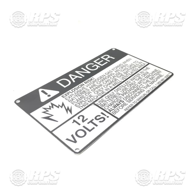 4-7290 - Battery Warning Plate, 12V 